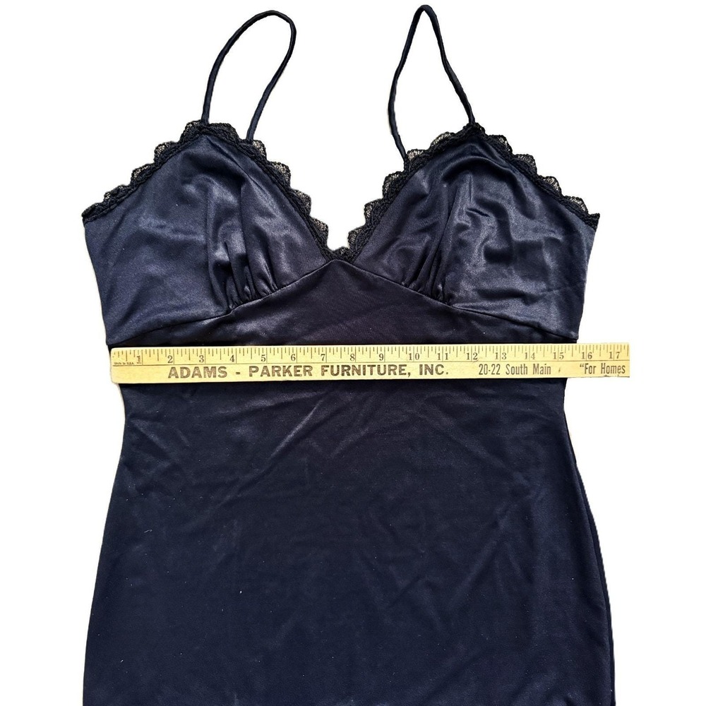 Vintage 80s 90s Frederick's of Hollywood Black Mini Slip Dress Lg USA Whimsigoth - Picture 10 of 15